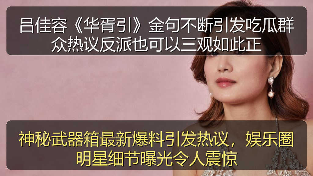 神秘武器箱最新爆料引发热议，娱乐圈明星细节曝光令人震惊