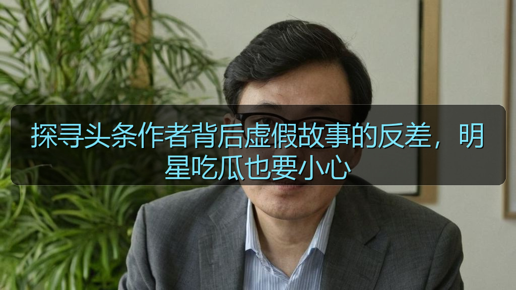 探寻头条作者背后虚假故事的反差,明星吃瓜也要小心