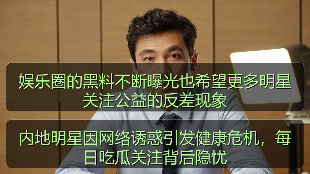 内地明星因网络诱惑引发健康危机，每日吃瓜关注背后隐忧